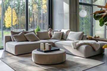 Beige Modern Luxury Living Room