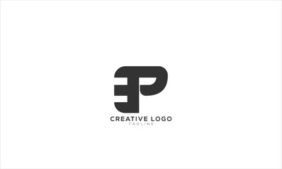 EP PE Abstract initial monogram letter alphabet logo design
