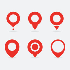 Vector red pin point. map address location pointer symbol