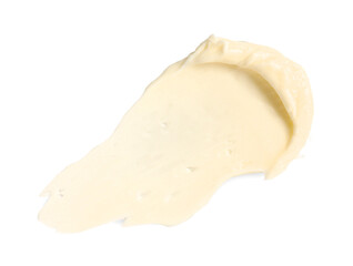 Tasty butter on white background, top view
