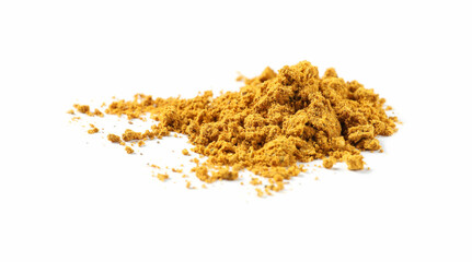 Pile of dry curry powder isolated on white
