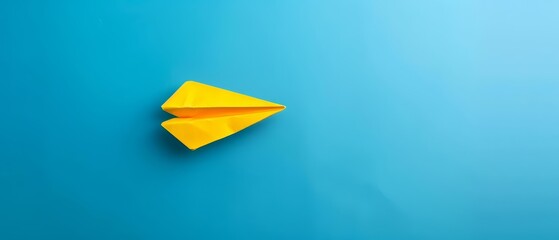 An artistic representation of a yellow paper plane against a calming blue backdrop, embodying the idea of achieving success in business growth