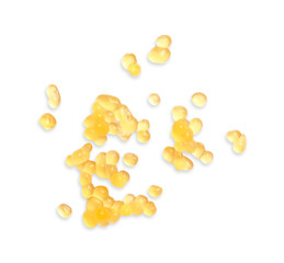 Fresh pike caviar isolated on white, top view