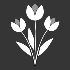 Obraz premium Monochrome Tulips Elegant, Minimalist Vector Art Collection