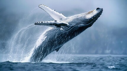 Fototapeta premium Majestic Humpback Whale Breaching