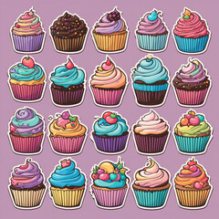 set of cupcakes