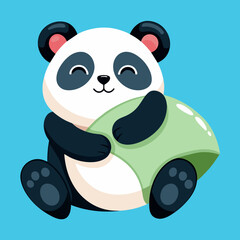 Adorable Panda Vector: Cute Illustration of Panda Lying on Back with Both Hands Vector Art
