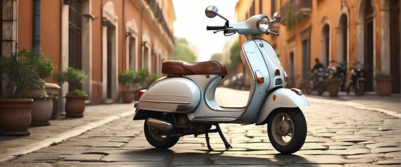 Classic scooter on an Italian street