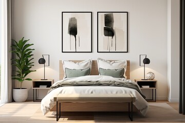 a bedroom with a large bed and a large window