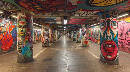graffiti in an urban tunnel