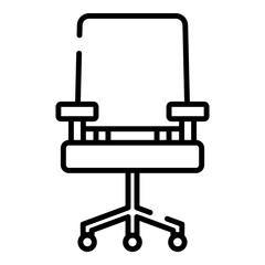 Office chair black line icon