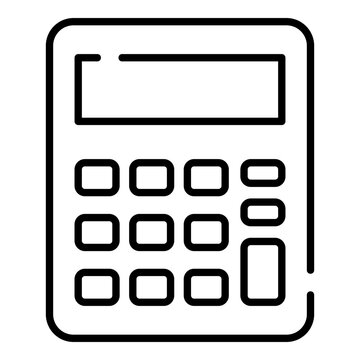 recommend clip art: Calculator black line icon