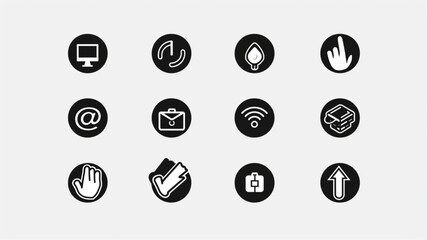 
Pointer click cursor icon. Web outline pictogram cursors arrow, computer hand, finger and wait loading circle symbol