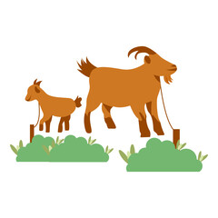 Animal background with grass illustration. Qurban animal for background.