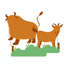 Animal background with grass illustration. Qurban animal for background.