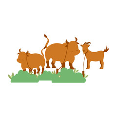 Animal background with grass illustration. Qurban animal for background.
