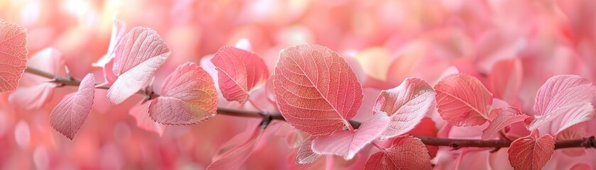 Pink autumn leaves