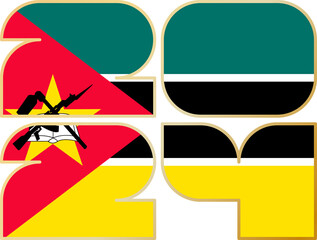 2024 with flag of Mozambique