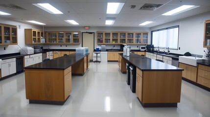 a lab with a lot of counter space