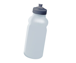 Plastic sports bottle for active training 3D illustration. Drink more water concept. fitness bottle template. Bike flask