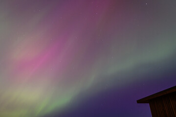 CARNIKAVA, LATVIA. 10th May 2024. Impressive northern lights, aurora borealis in the sky.