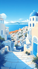 Greece background for social media. illustration
