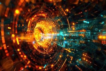 abstract algorithmic patterns Quantum computing core 