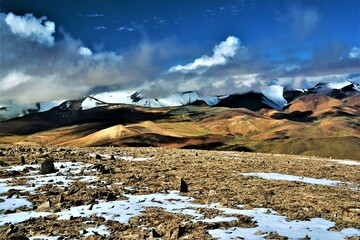 Panoramic view taken during the Yalung Nong (6080 m) ascent from the camp near Yalung Nyau La at...