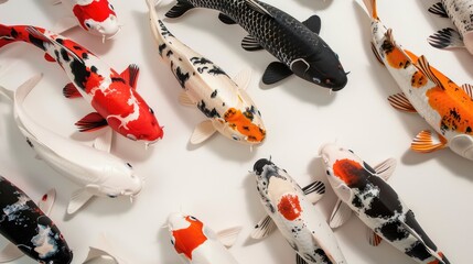 Koi carps of the butterfly variety