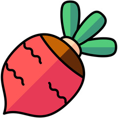 beet lineal multi color icon, related to thanksgiving theme.