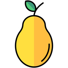 pear lineal multi color icon, related to thanksgiving theme.