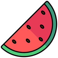 watermelon lineal multi color icon, related to thanksgiving theme.