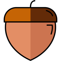 acorn lineal multi color icon, related to thanksgiving theme.