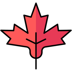 maple lineal multi color icon, related to thanksgiving theme.