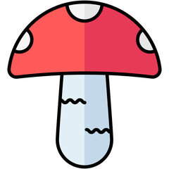 mushroom lineal multi color icon, related to thanksgiving theme.