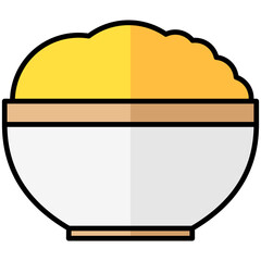 mashed potato lineal multi color icon, related to thanksgiving theme.