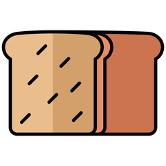 bread lineal multi color icon, related to thanksgiving theme.