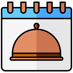 calendar lineal multi color icon, related to thanksgiving theme.