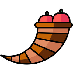 cornucopia lineal multi color icon, related to thanksgiving theme.