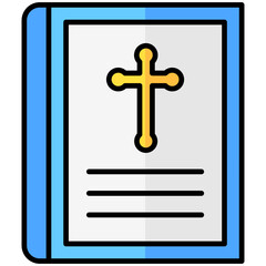 bible lineal multi color icon, related to thanksgiving theme.