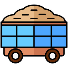 cart lineal multi color icon, related to thanksgiving theme.