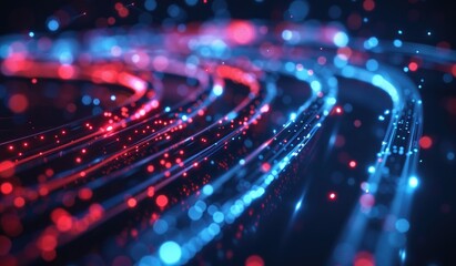 Abstract futuristic visualization lines, glowing patterns, modern aesthetic, creative, created with AI