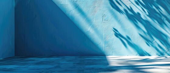 Blue wall with a light background