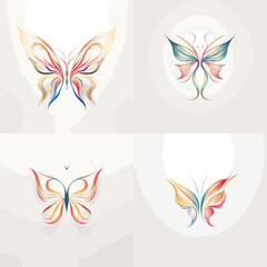 Elegant butterfly illustrations in soft watercolor and abstract styles, symbolizing beauty, transformation, and nature, perfect for branding, logos, tattoos, and decorative artwork.