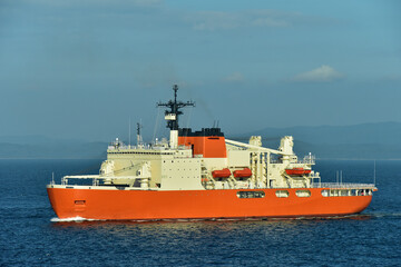 Fototapeta premium Exploration ship at the sea.