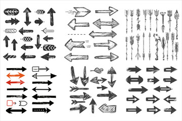 Arrow Symbol or sign icon silhouette bundle