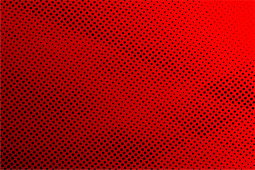 Dotted halftone pattern on red black background. Abstract retro pop art texture for presentation, wallpaper, flyer, banner, poster, banner, brochure and more.