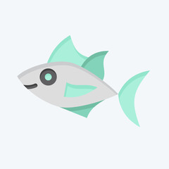 Icon Tuna. related to Seafood symbol. flat style. simple design illustration