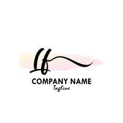 LF Watercolor Initial Logo Design Vector