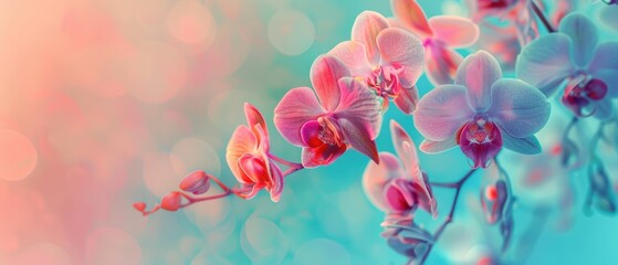 Gradient aquamarine, orchid, and vermilion colors create a stunning front view for wallpapers or desktop background